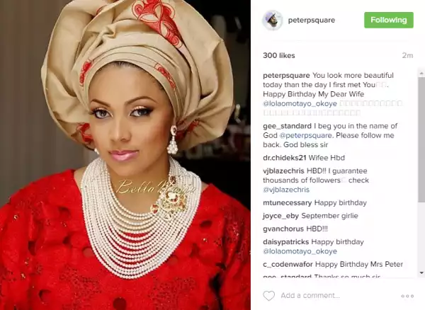 You look more beautiful today than the day I first met You - Peter Okoye to wife as she turns a year older